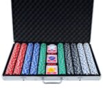 1000PC Poker Chip Set Casino  Texas Hold'em Cards Dice Aluminum Case 14.4kg