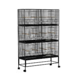 Bird Cage Aviary Large 6 Unit Galvanised Stand Alone 175cm with Wheels