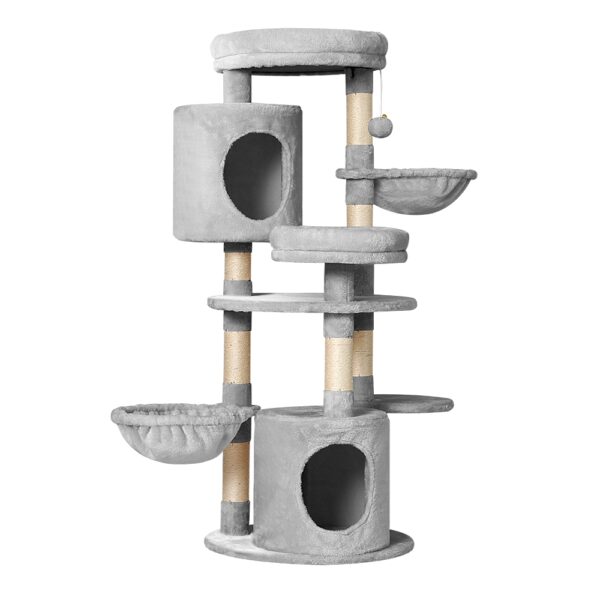 Cat Tree Tower 123cm Multi Level Scratching Post Condo House Bed Hammock Toy