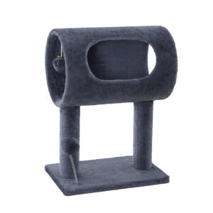 Cat Tree Condo 53cm Twin Level Plush Velvet Sisal Post Scratcher Grey House