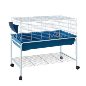 Rabbit Guinea Pig Cage 100cm Hutch Detachable Stand Castor Wheels Bonus Bowl