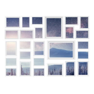 26PC Photo Frame Set Multi Size 8x10 5x7 4x6 3.5x5 Wall Hanging White Display