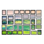 30PC Photo Frame Set Multi Size 8x10 5x7 4x6 3.5x5 Hanging Wall Black Display