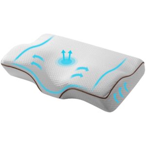 Memory Foam Pillow Contour Neck Support Pain Relief Butterfly Design 60x35cm