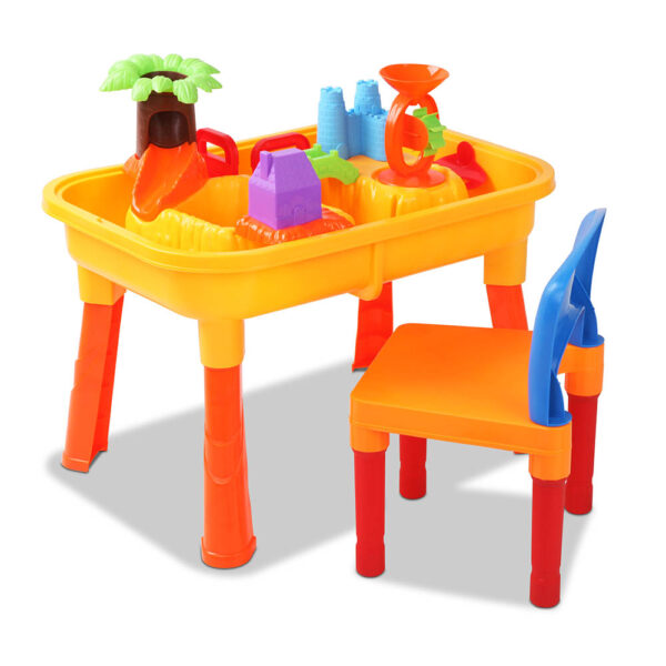 Kids Sand Water Table Play Set 2 in 1 Chair Moulds Non toxic Eco friendly 3+