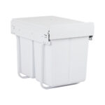 Dual Compartment Pull Out Bin 40L Under Bench Waste Baskets White