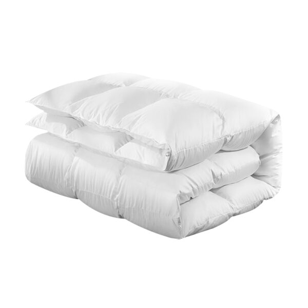 Super King Quilt 700GSM Goose Down Feather Lightweight 233TC Cotton Cover White