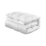 Super King Goose Down Feather Quilt 500GSM Baffle Box Cotton Cover White