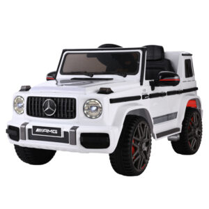 Kids Electric Ride On Car AMG G63 12V Remote Control White Safety Belt