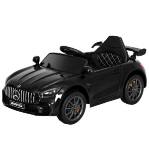 Kids Electric Ride On Car 12V AMG GTR Dual Motor Remote Control Black Toy Vehicle