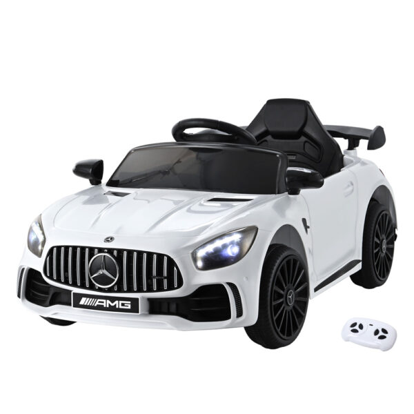 Kids Electric Ride On Car 12V Mercedes AMG GTR Remote Control White Toy Vehicle