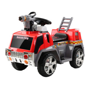 Kids Ride On Fire Truck Car Motorbike 6V Battery Red Grey Anti Slip Seat Lights