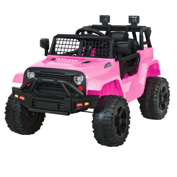 Kids Electric Ride On Jeep 12V Battery Remote Control Pink Safety Belt MP3