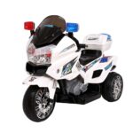 Kids Electric Police Ride On Car 6V Battery Twin Motor White 3+ Years