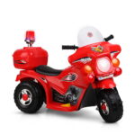 Kids 6V Electric Ride On Police Motorcycle Motorbike Red with Siren and Music