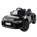 Kids Electric Ride On Car  R8 Spyder Dual Motor Remote Control 6V Black Toy