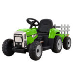 Kids 12V Electric Ride On Tractor Car Toy with Trailer Green Battery Operated