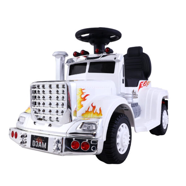 Kids Electric Ride On Truck Car Toy 6V Battery Motorbike White Anti Slip Wheels