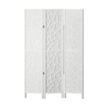 3 Panel Room Divider Privacy Screen Foldable Pine Wood 122x170cm White