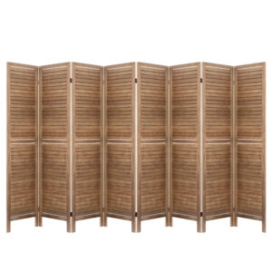 Room Divider Screen 8 Panel Foldable Privacy Partition 326x170cm Louver Oak