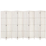 8 Panel Room Divider Privacy Screen 326x170cm Hand Woven White Foldable