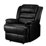 Recliner Chair Leather 135 Degree Adjustable Foam Padded Black Comfort