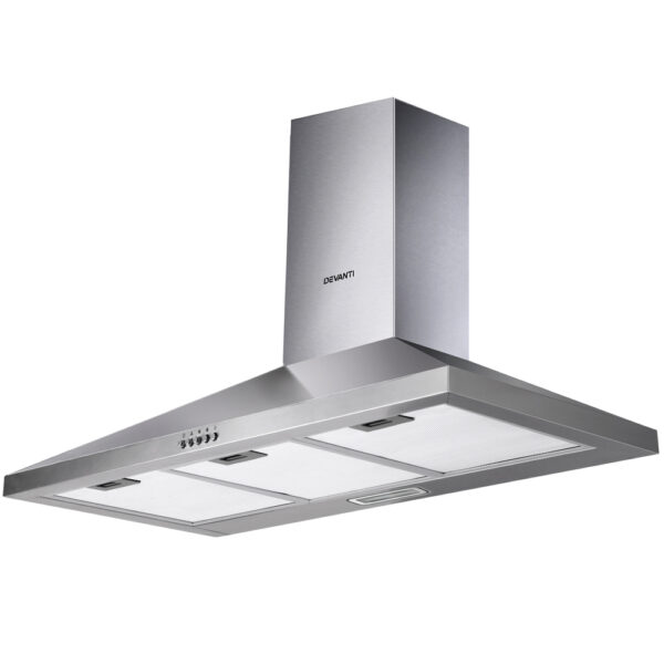 Stainless Steel Range Hood 900mm 90cm 3 Speed LED Light 5 Layer Filter