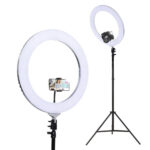 LED Ring Light 19 6500K Dimmable 5800LM with Adjustable Stand Silver