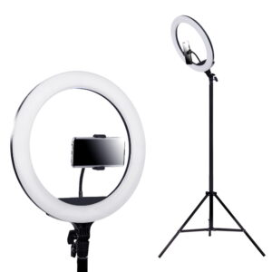 LED Ring Light 14 5600K Dimmable 3000LM Adjustable Stand Makeup Studio Video