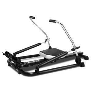 Rowing Machine Hydraulic 4 Level Resistance Fitness Cardio 200kg Capacity LCD