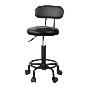 Swivel Salon Stool Chair Adjustable PU Leather 360° Rotatable Hydraulic Lift