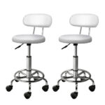 2X Salon Stool Swivel Chair Saddle Backrest Adjustable Height 360 Rotatable