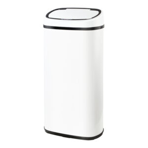 68L Sensor Trash Can Automatic Soft Open Close Fingerprint Resistant White