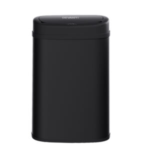 Sensor Trash Can 50L Automatic Hands Free Fingerprint Resistant Black Steel