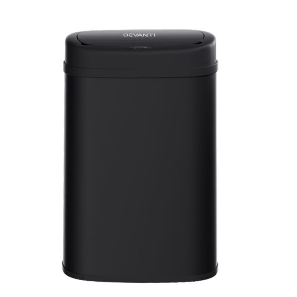 Sensor Trash Can 50L Automatic Hands Free Fingerprint Resistant Black Steel