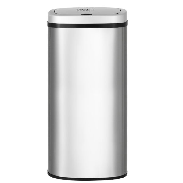 60L Automatic Sensor Trash Can Stainless Steel Hands Free Odour Free Silver