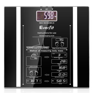 Digital Body Fat Scale Hydration Glass LCD 180KG 10 User Memory Auto On/Off