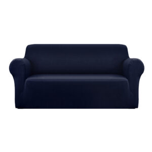 Stretchable Sofa Cover 3 Seater Elastic Navy Couch Protector Easy Fit Washable