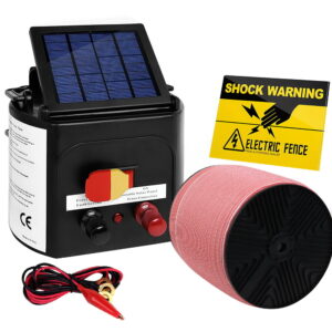 Solar Electric Fence Energiser 3km Range with 1200m Polytape Set