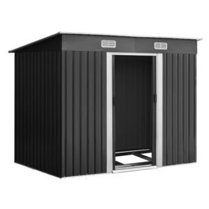 Garden Shed 2.38x1.31M Outdoor Storage Metal Base Double Sliding Door Vented