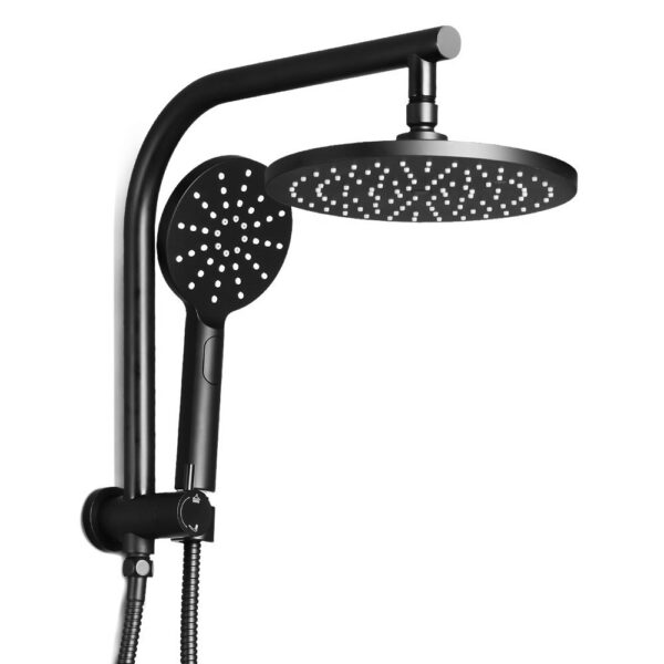 9'' Rainfall Shower Head Set Handheld High Pressure 3 Spray Wall Mount Black