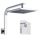 8 Square Rain Shower Head Set High Pressure Wall Arm Chrome WELS WaterMark