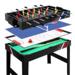 4 in 1 Multi Game Table Soccer Pool Hockey Tennis Compact MDF 121x61x79cm Kids Adult