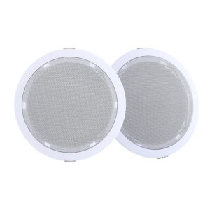 6 Ceiling Speakers 80W Home Theatre Stereo Easy Install White Pair