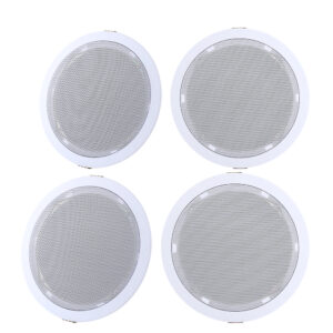 6 Inch Ceiling Speakers Home Audio 80W 90 16kHz Easy Install 4pcs White