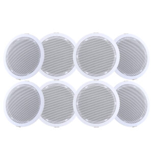 6 Inch Ceiling Speakers Home Audio 80W 90 16kHz Easy Install 8 Pack White