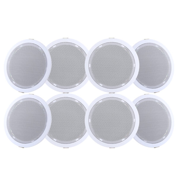 6 Inch Ceiling Speakers Home Audio 80W 90 16kHz Easy Install 8 Pack White