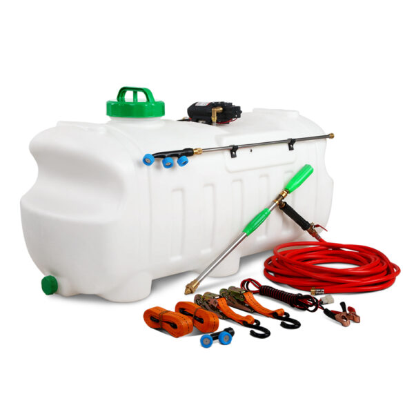 ATV Weed Sprayer 100L 80PSI 12V 10m Hose 3 Nozzles Pump Driven 1.07GPM