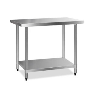 Stainless Steel Kitchen Bench 1219x610mm Heavy Duty Adjustable Shelf