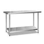 Stainless Steel Kitchen Bench 1524x610mm Heavy Duty Adjustable Shelf